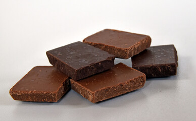 Finest belgian and french milk and dark chocolate cubs.