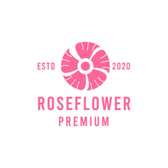 Rose Flower silhouette Vector Logo boutique design