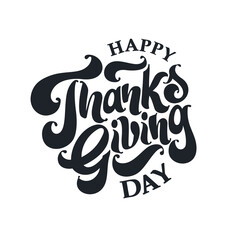 Vector illustration. Happy Thanksgiving Day typography vector design for greeting cards and poster on a textural background design template celebration.Happy Thanksgiving inscription, lettering.