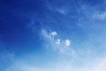 The sky is blue with beautiful clouds.