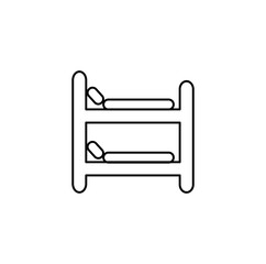 Bunk bed line icon. Single high quality outline interior