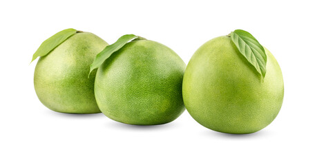 Thailand pomelo isolated on white background.
