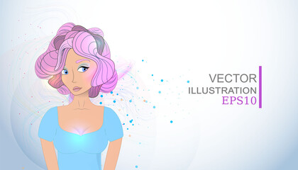 Girl for advertising a beauty salon.