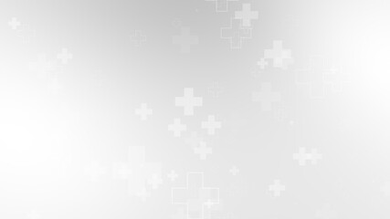 Abstract medical white gray cross pattern background.