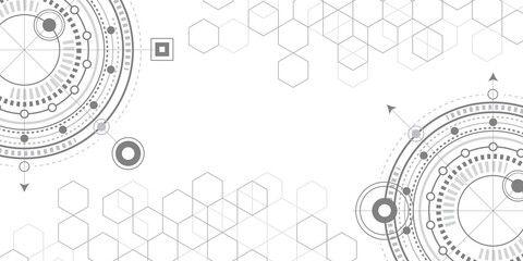 Fototapeta premium Futuristic technology background.Technological drawing .Gears on a white background.HUD element .Vector illustration. 