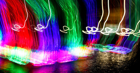City lights in motion at night as abstract background.