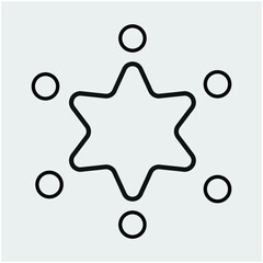 star black color of the flat simple icon. Web apps security Kit illustration vector of the mobile application. The modern style of design. Line single minimalistic sign