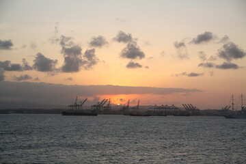 sunset on the river