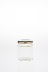 Glass bottle on white background isolated.
