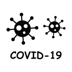 COVID-19 Virus Icon. Pictogram Depicting COVID 19 Coronavirus Disease 2019 SARS‑CoV‑2 2019-nCoV. EPS Vector