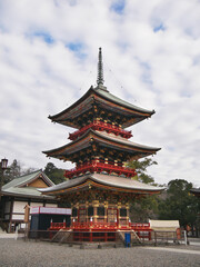 Fototapeta premium 5 storey wooden pagoda at Narita temple Chiba Japan