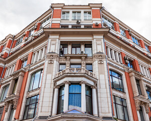 Moscow, Russia, August 11, 2020. The architectural ensemble of the historic district of the city....