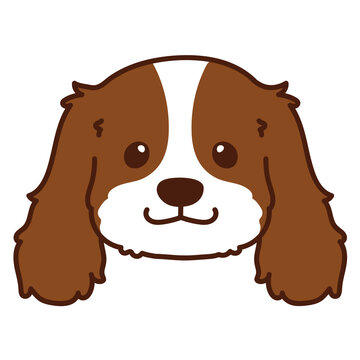 recommend clip art: Outlined Brown Cavalier King Charles Spaniel Head