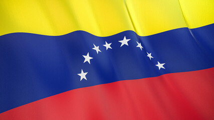 The flag of Venezuela. Waving silk flag of Venezuela. High quality render. 3D illustration