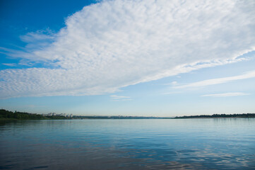Summer landscape on the river bank