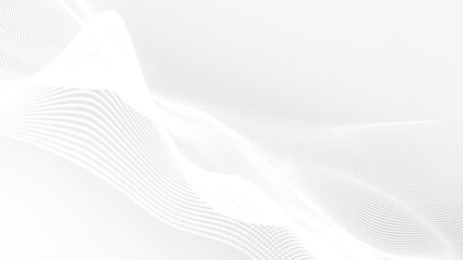 Dot white gray wave light technology texture background. Abstract big data digital concept. 3d rendering.