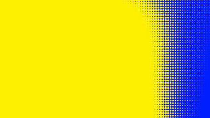 Dots halftone blue yellow color pattern gradient texture with technology digital background. Dots pop art comics with summer background.