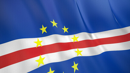 The flag of Cape Verde. Waving silk flag of Cape Verde. High quality render. 3D illustration
