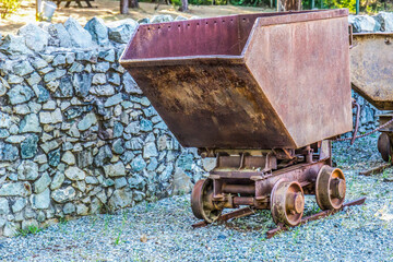 Vintage Rusted Mining Ore Cart