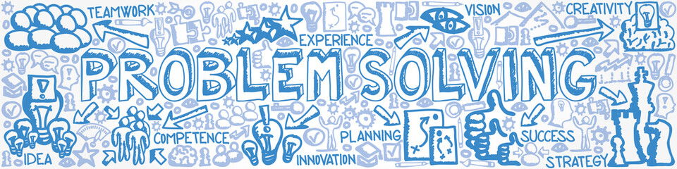 Vector Illustration of Icon Collection with Problem Solving Concept