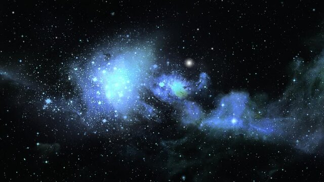 a galaxy moving in the universe with stars