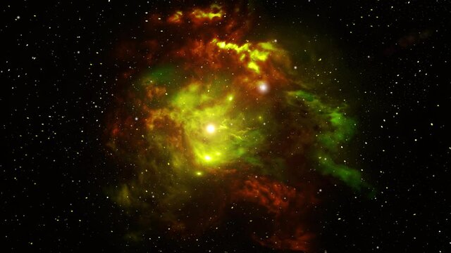 the nebula and the stars around it move in the universe