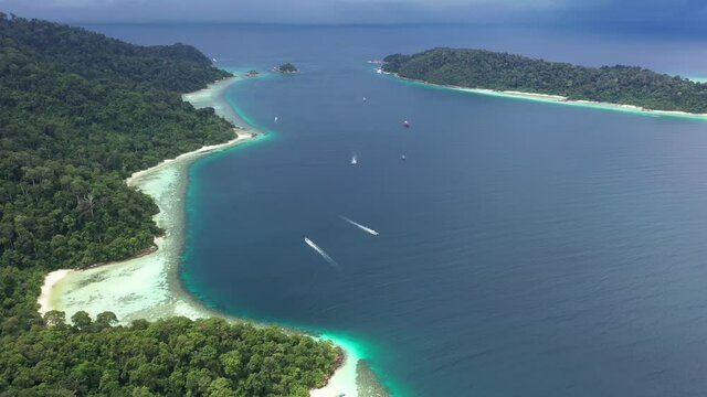 Koh Lipe Island Southern Thailand Paradise as seen by Drone Amazing Coastline