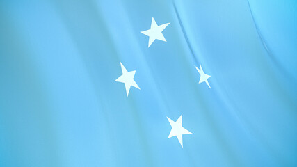 The flag of Micronesia. Waving silk flag of Micronesia. High quality render. 3D illustration