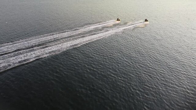 Chasing two jet skis on the Raritan Bay in Perth Amboy, NJ