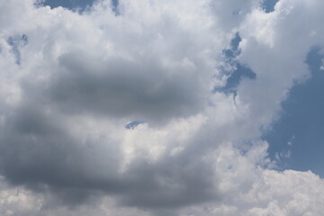 Naklejka na ściany i meble Blue sky with cloud backgrounds and textures closeup. Nature create very beautifully.