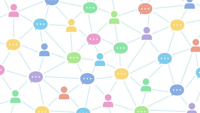 ソーシャルのイメージ動画_人と吹き出しで繋がる_SNS