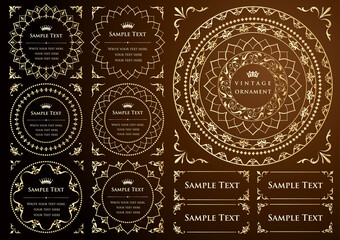 Vintage ornament set. borders and frames.
