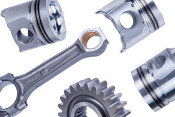 Pistons and connecting rods lie on the plane of the crank mechanism of an internal combustion engine