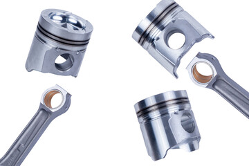 Pistons and connecting rods lie on the plane of the crank mechanism of an internal combustion engine