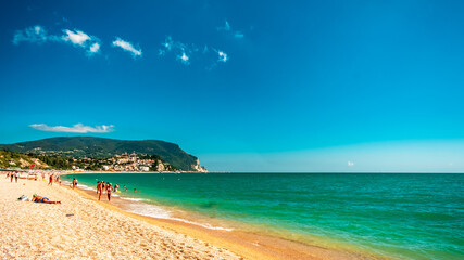 The beautiful sea of Numana in Conero, Ancona province, Marche region.