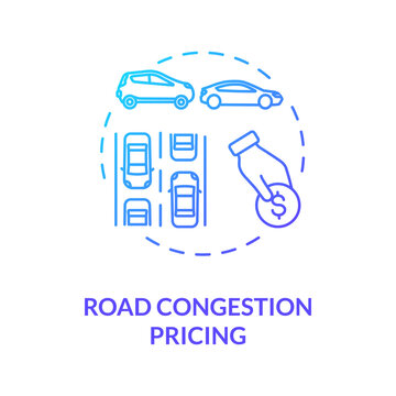 Road Congestion Pricing Concept Icon. Transport Economics. Highway Jam Reducing. Pay Mechanism Idea Thin Line Illustration. Vector Isolated Outline RGB Color Drawing