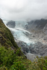 Panoramic view of Franz Josef glacier from Roberts Point, West Coast/South Island/New Zealand
