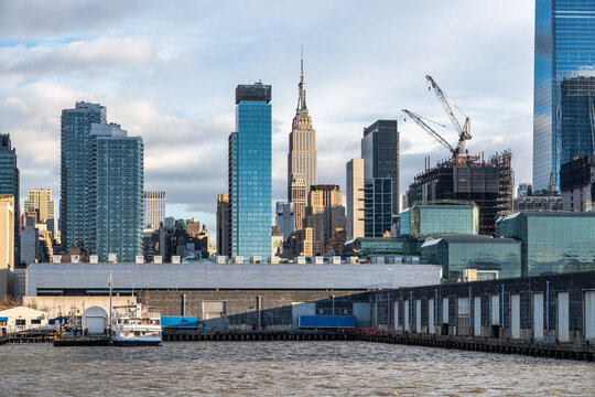 New York skyline near Hudson Yards with Empire State Building in the background