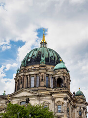 Obraz premium Berlin Cathedral, Berliner Dom seen from the Spree River, Berlin Germany