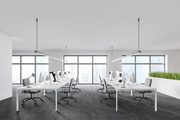 White open space office interior
