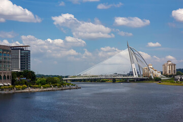 Horizon and panorama of Putrajaya, administrative city of Kuala Lumpur, official residence city of Malaysian Prime Minister, Malaysia