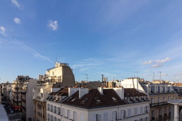 Obraz premium Aerial view of Paris roofs and architectural building, France