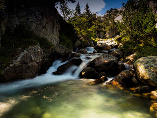 waterfall in the mountains of benasque