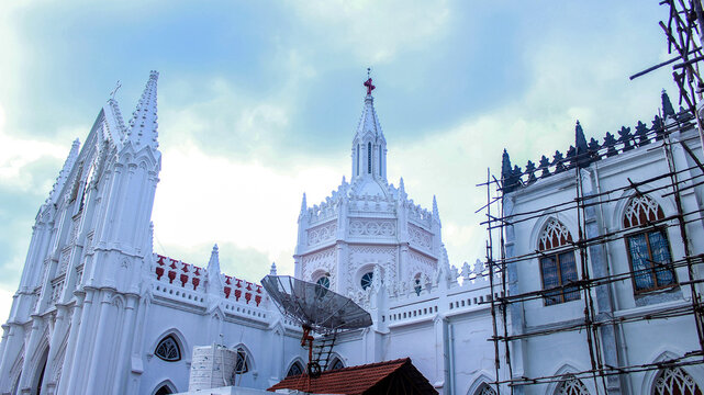 Beautiful Dome of Velankanni cathedral, Tamil Nadu