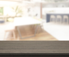 Table Top And Blur Dining Room Of   Background