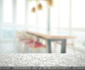 Table Top And Blur Dining Room Of   Background