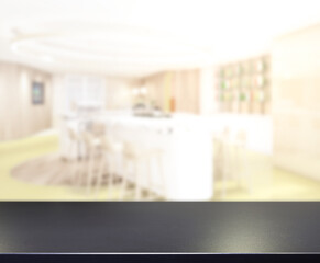 Table Top And Blur Dining Room Of   Background