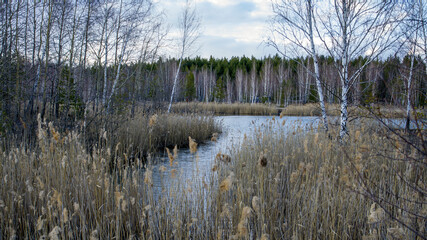 Obraz premium blue lake Konduki Russia
