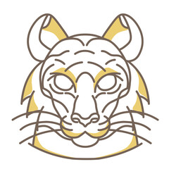 Isolated tiger chinese year animals icon - Vector
