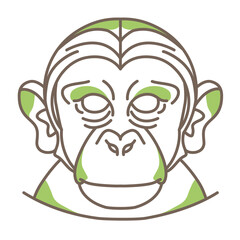 Isolated monkey chinese year animals icon - Vector